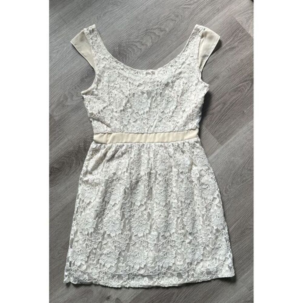 2012 American Eagle Cream/Ivory‎ Crochet Lace Sleeveless Above Knee Dress Sz 12
